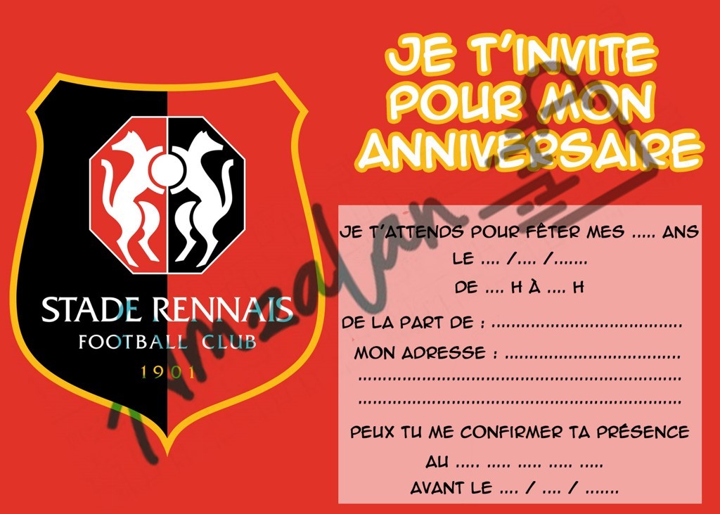 cartes invitations FOOT stade Rennais v02