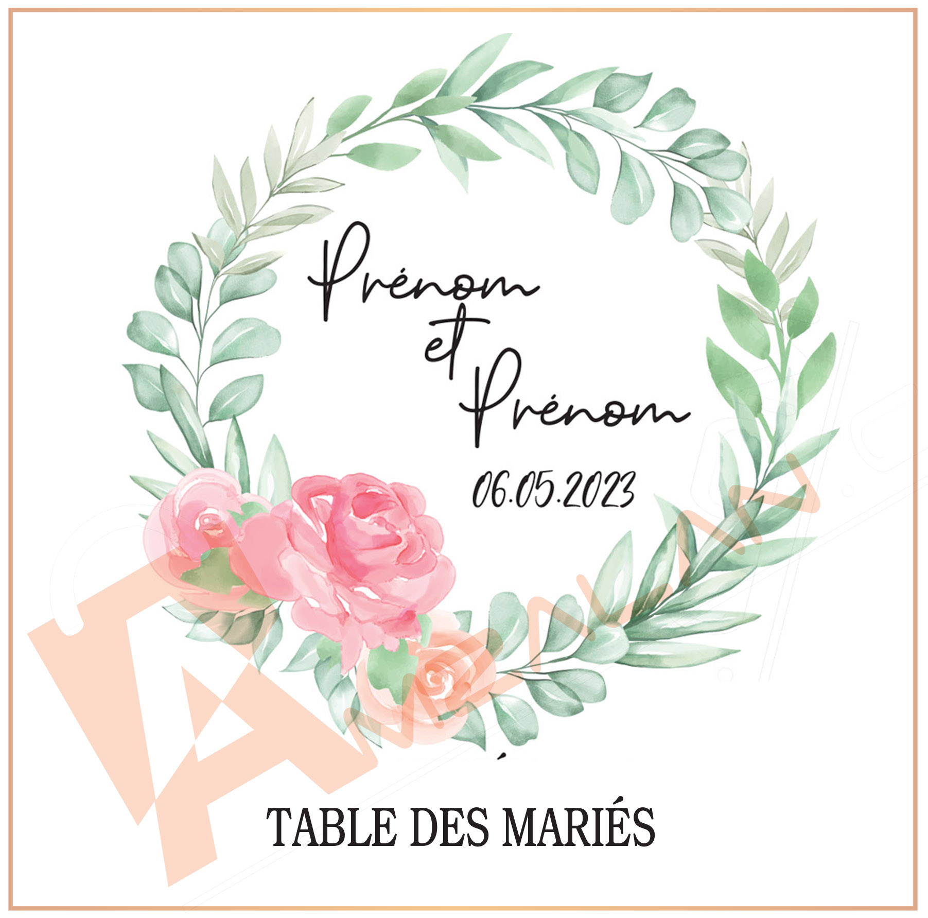 Marquage de table de mariage, champêtre version 8