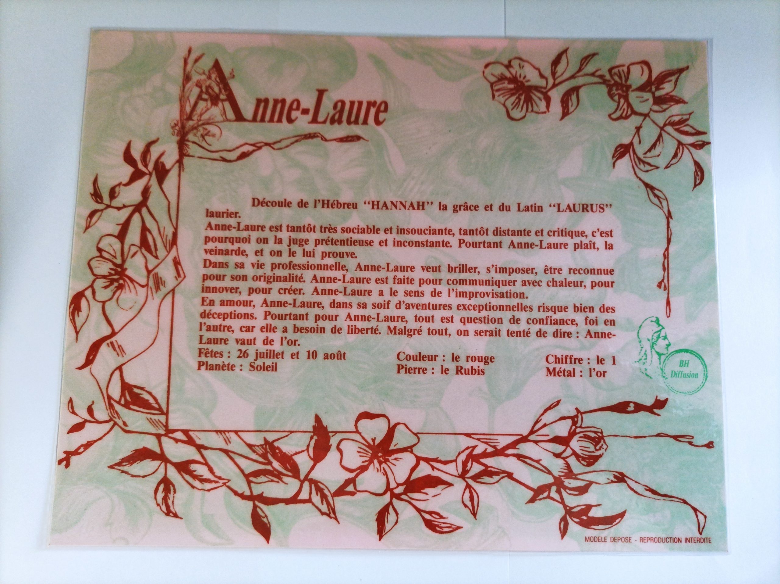 Signification Du Prénom ANNE LAURE