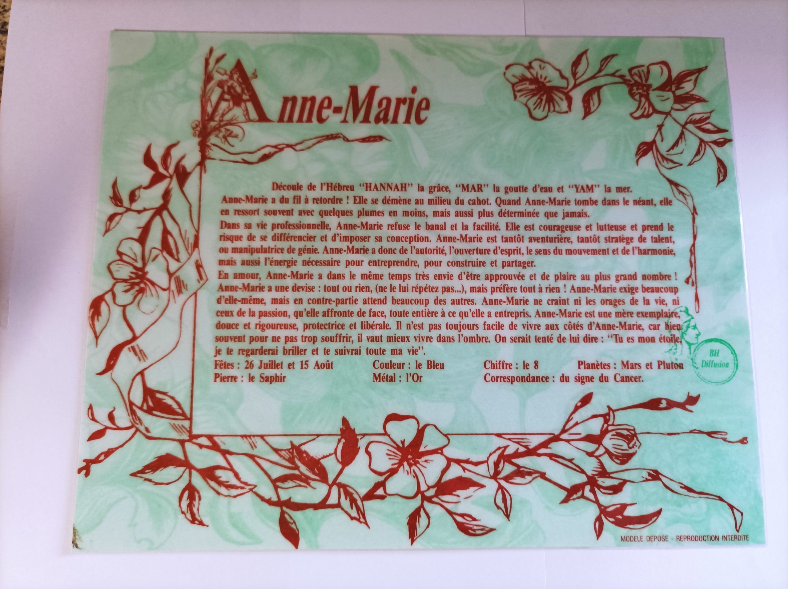 Signification du prénom "ANNE MARIE" V1