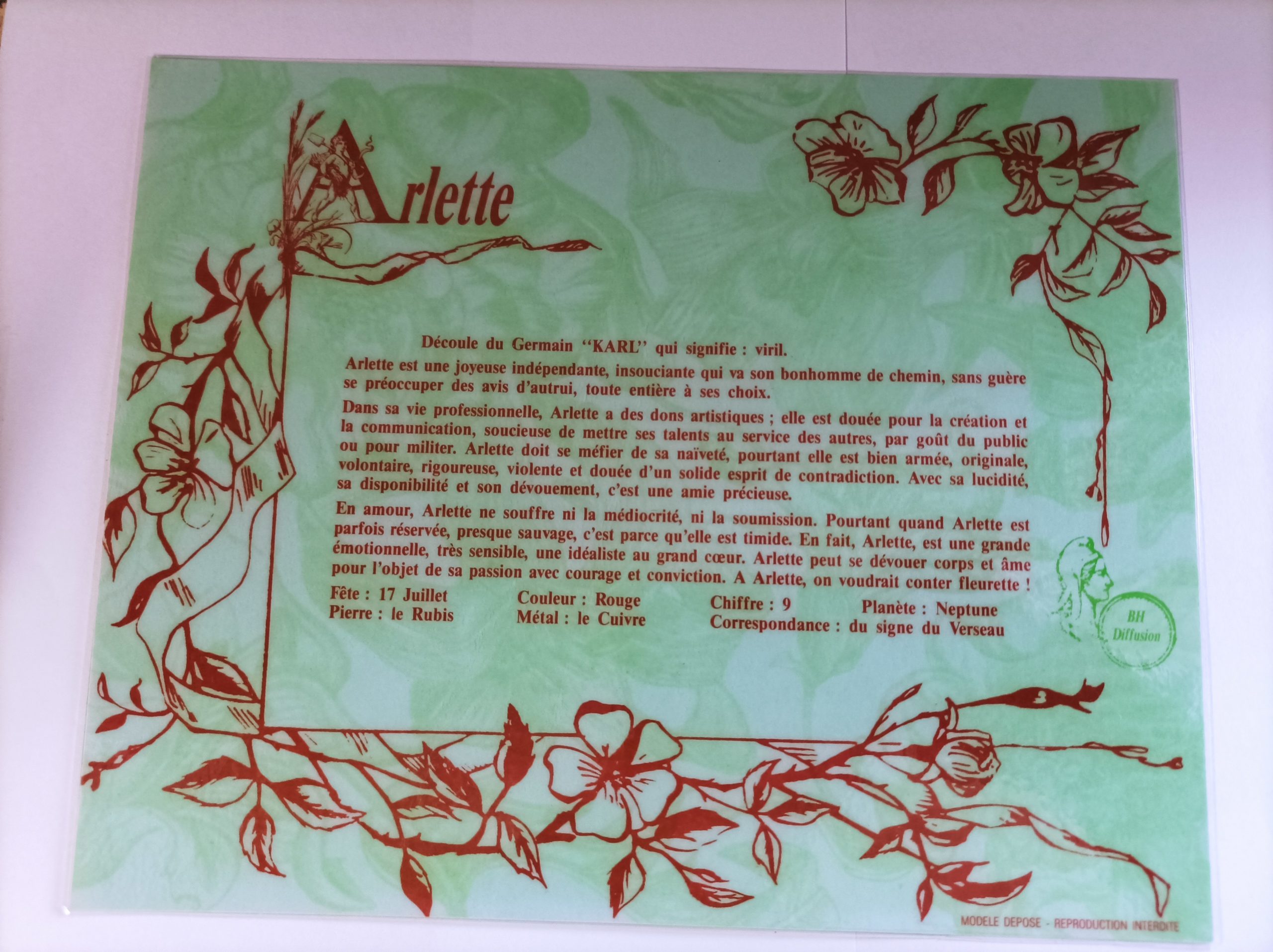 Signification du prénom "ARLETTE "
