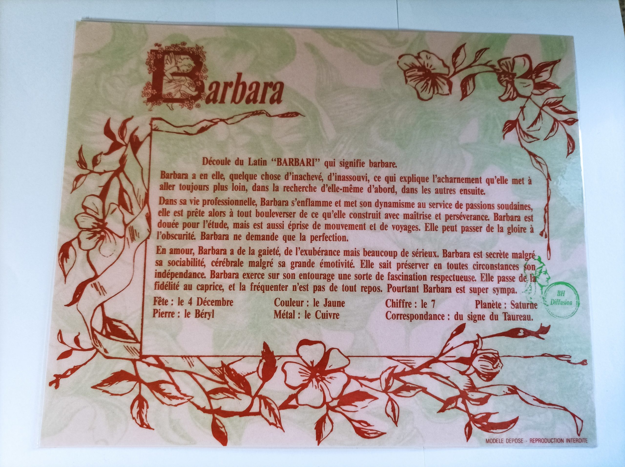 Signification du prénom "BARBARA"V2