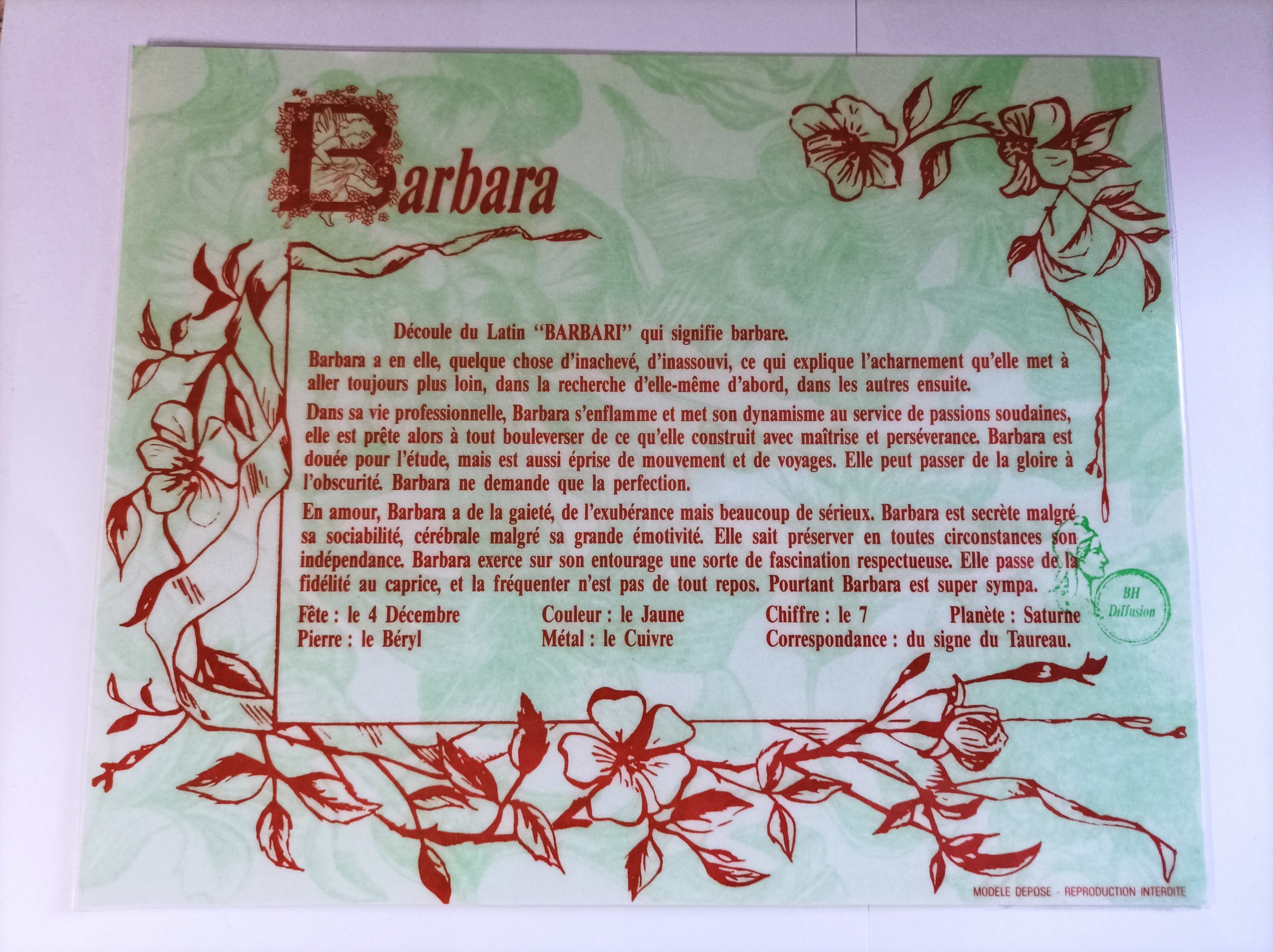 Signification du prénom "BARBARA"V1