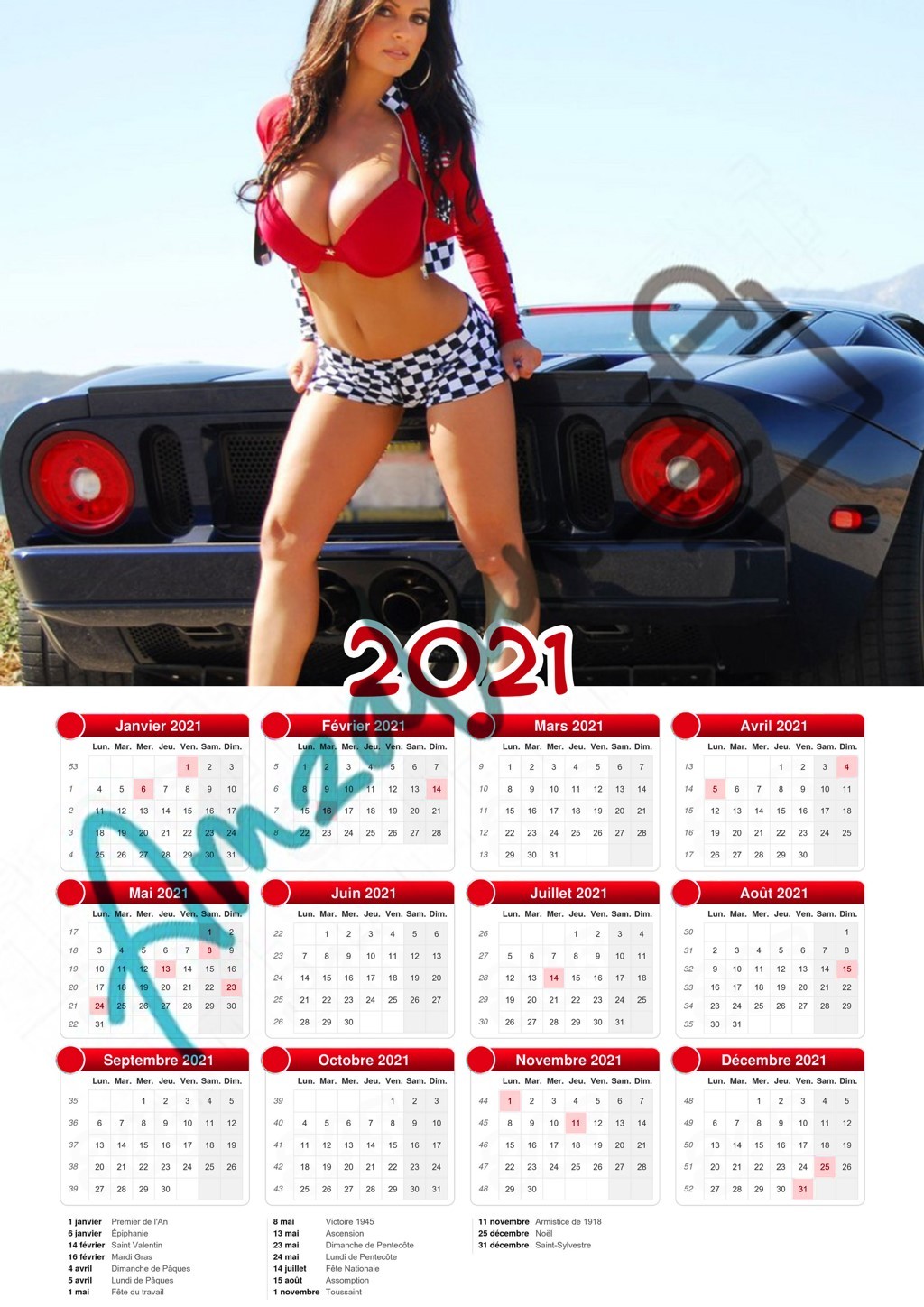 Calendrier 2024 Sexy femme