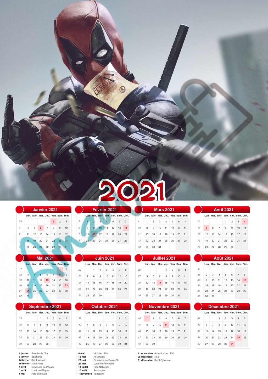 Calendrier collection FILM DEADPOOL V1