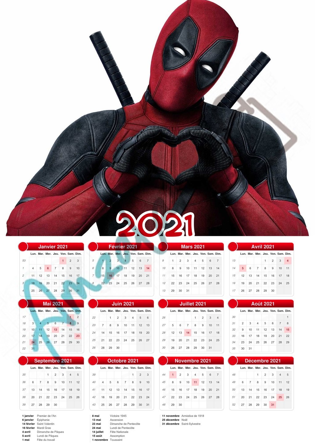 Calendrier collection FILM DEADPOOL V3