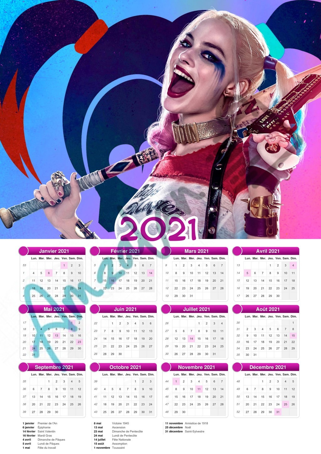 Calendrier collection FILM HARLEY QUINN V01