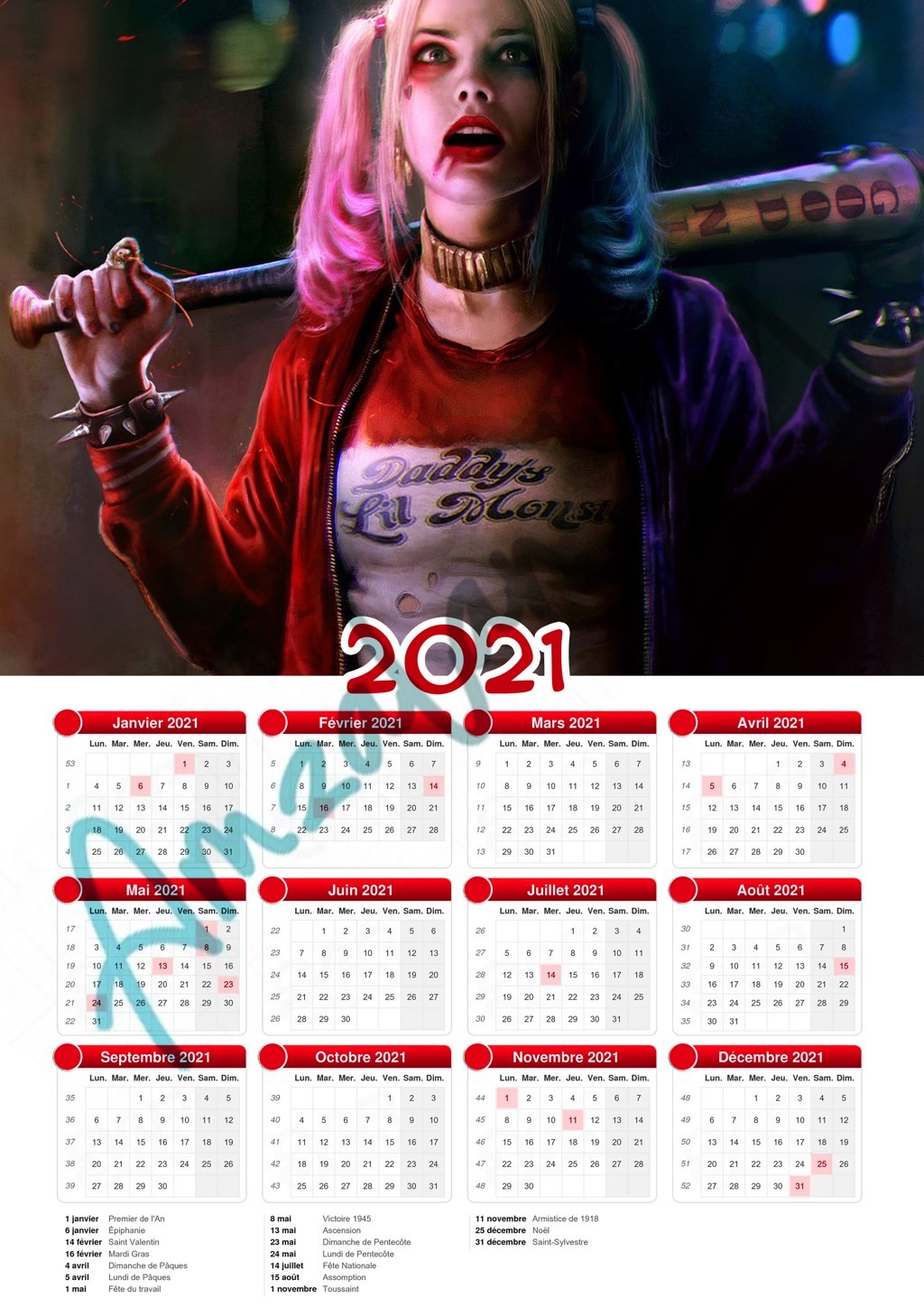 Calendrier collection FILM HARLEY QUINN V02