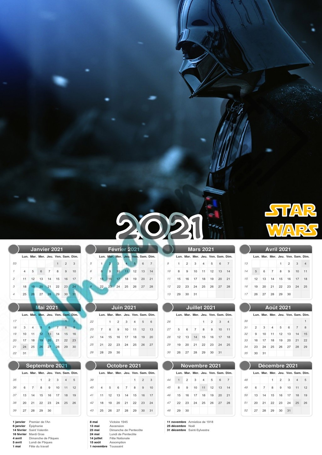 Calendrier collection FILM STAR WARS V01