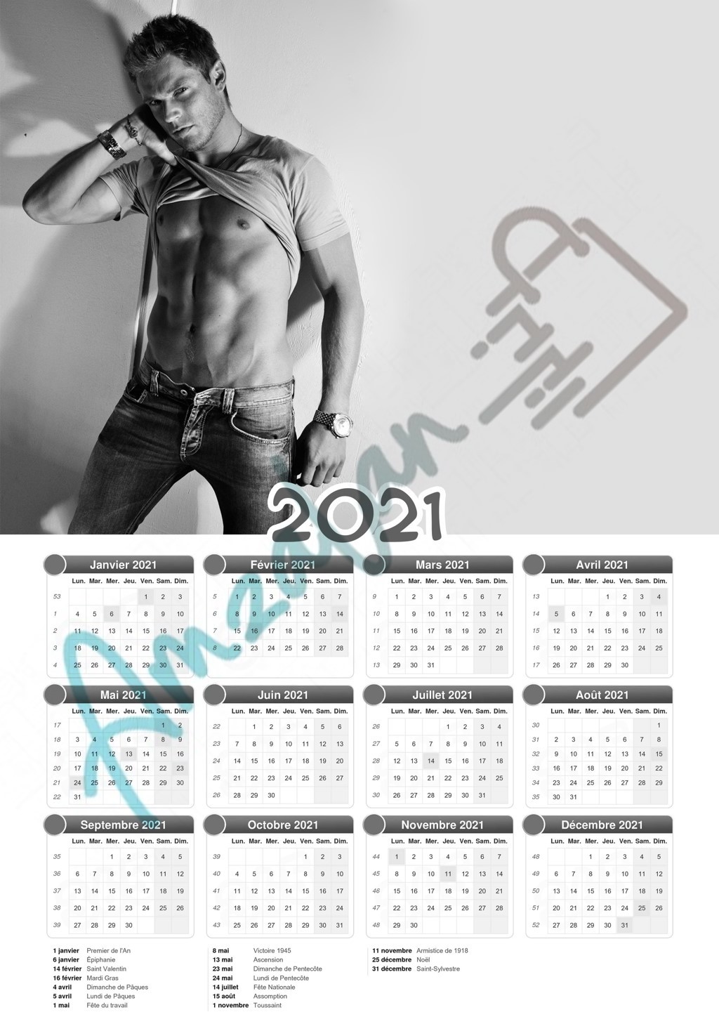 Calendrier collection HOMME SEXY V1