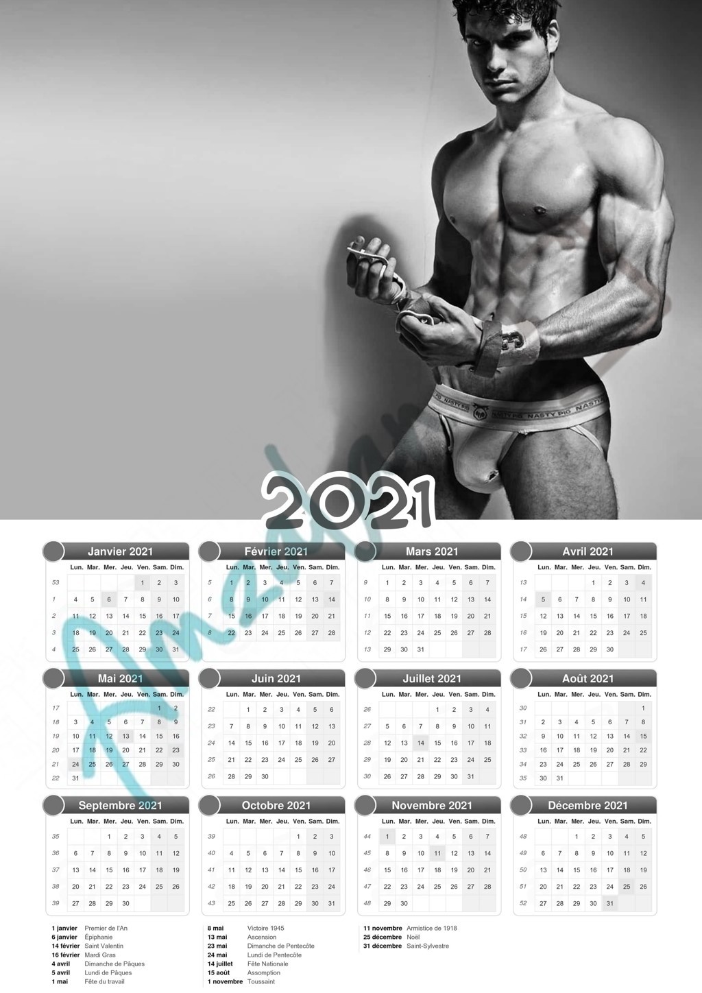 Calendrier collection HOMME SEXY V2