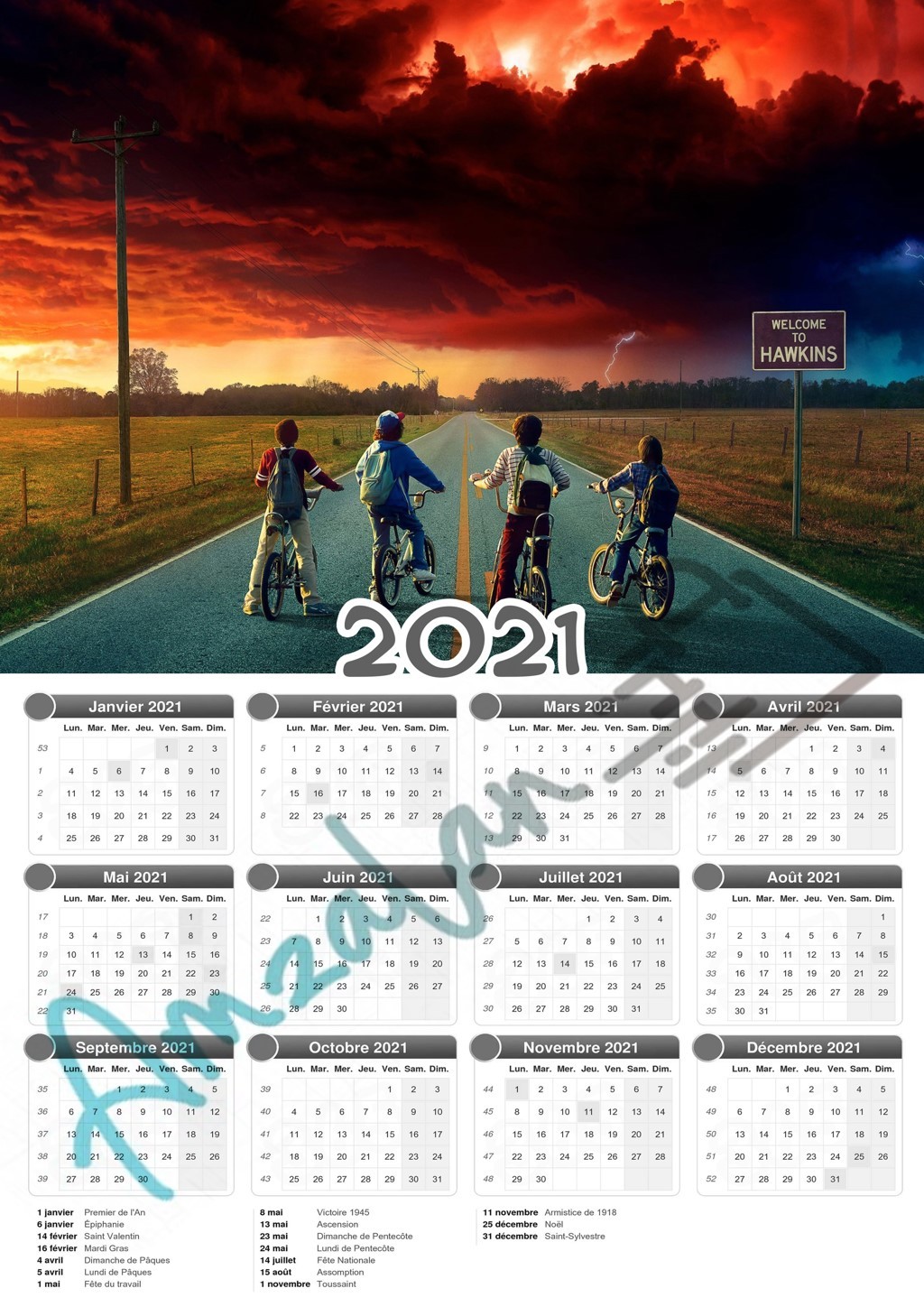 Calendrier collection SERIE STRANGER THINGS V01