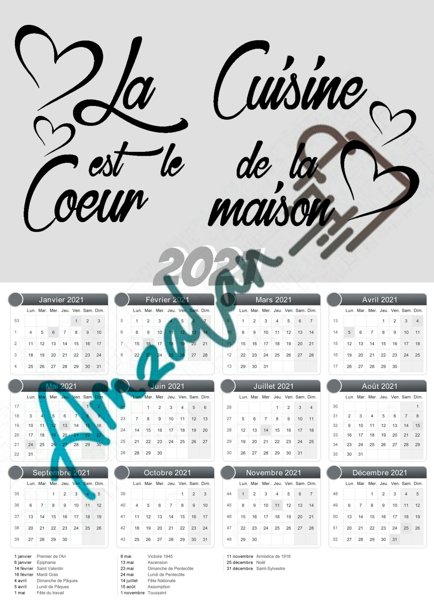 Calendrier collection SPECIALE CUISINE V01