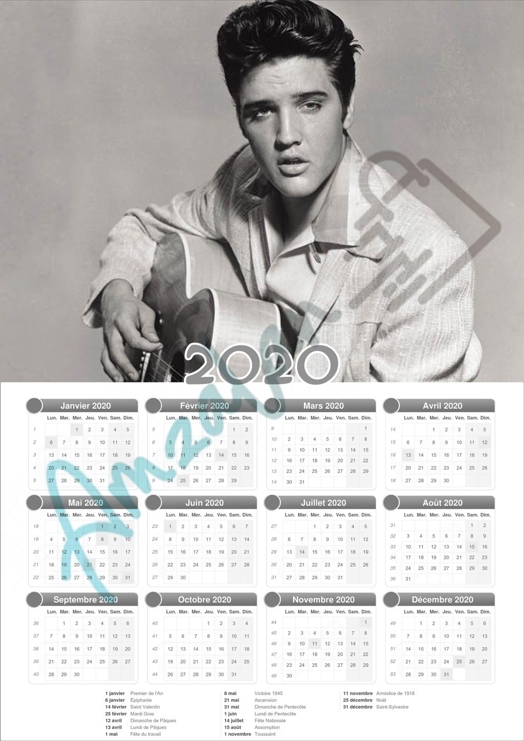 Calendrier collection STAR ELVIS PRIESLEY