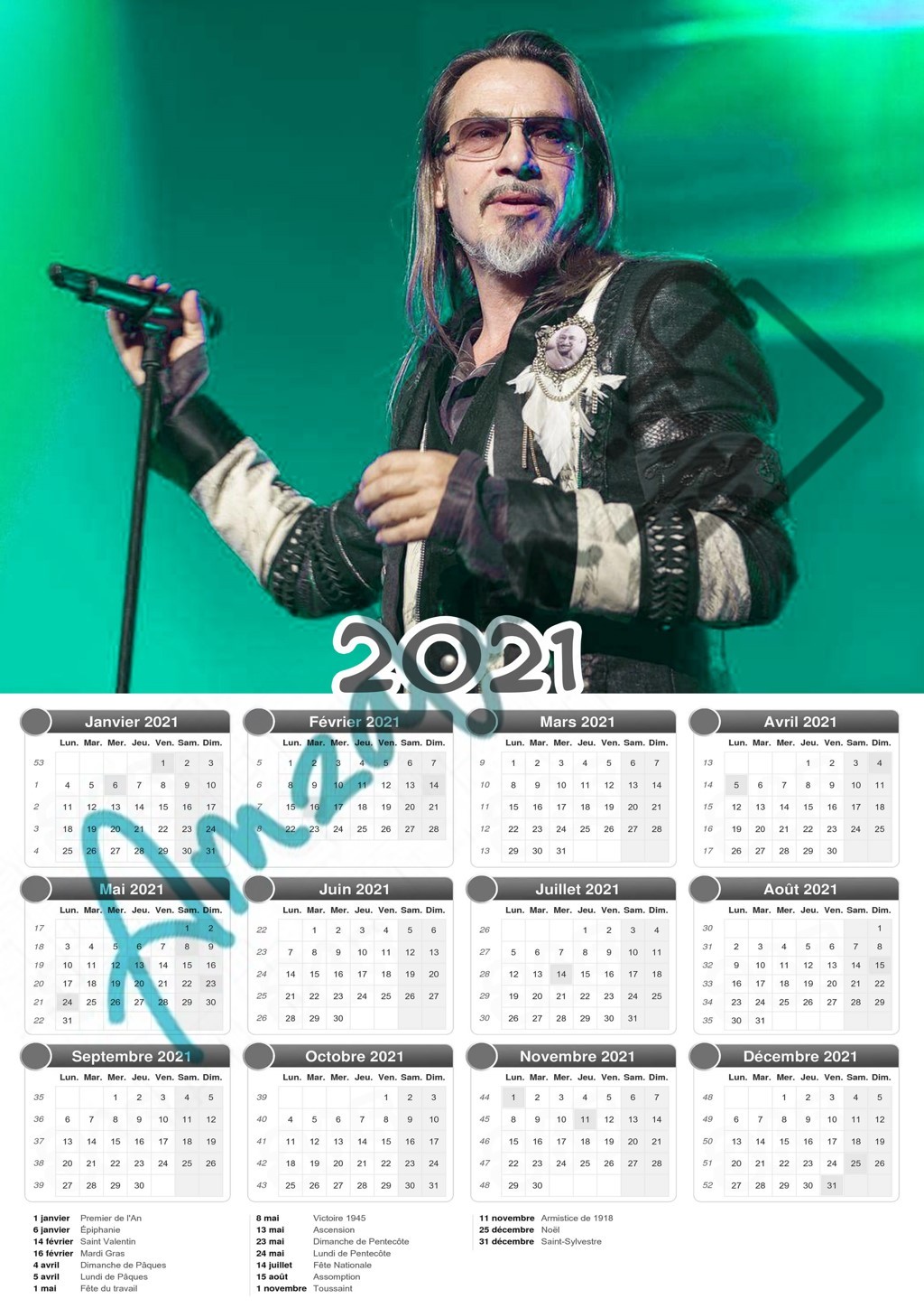 Calendrier collection STAR FLORENT PAGNY V1