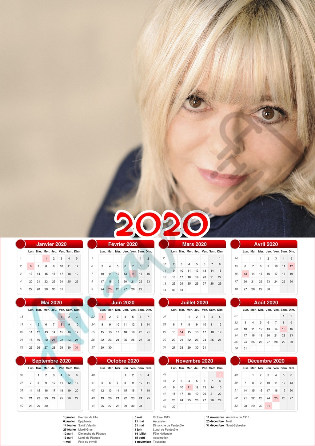 Calendrier collection STAR FRANCE GALL V02
