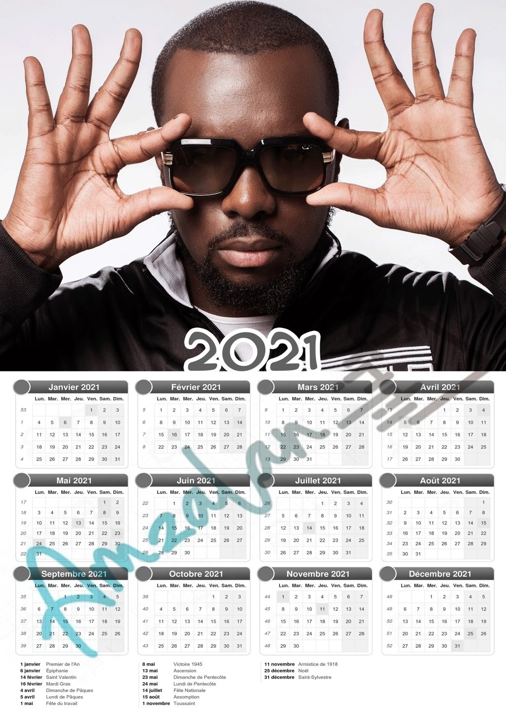 Calendrier collection STAR MAITRE GIMS V2