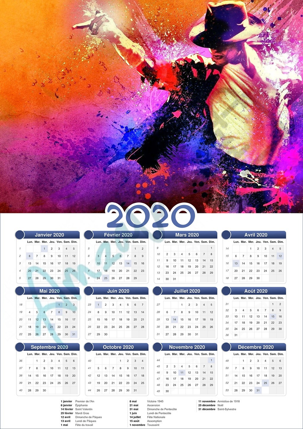 Calendrier collection STAR Michael Jackson V1