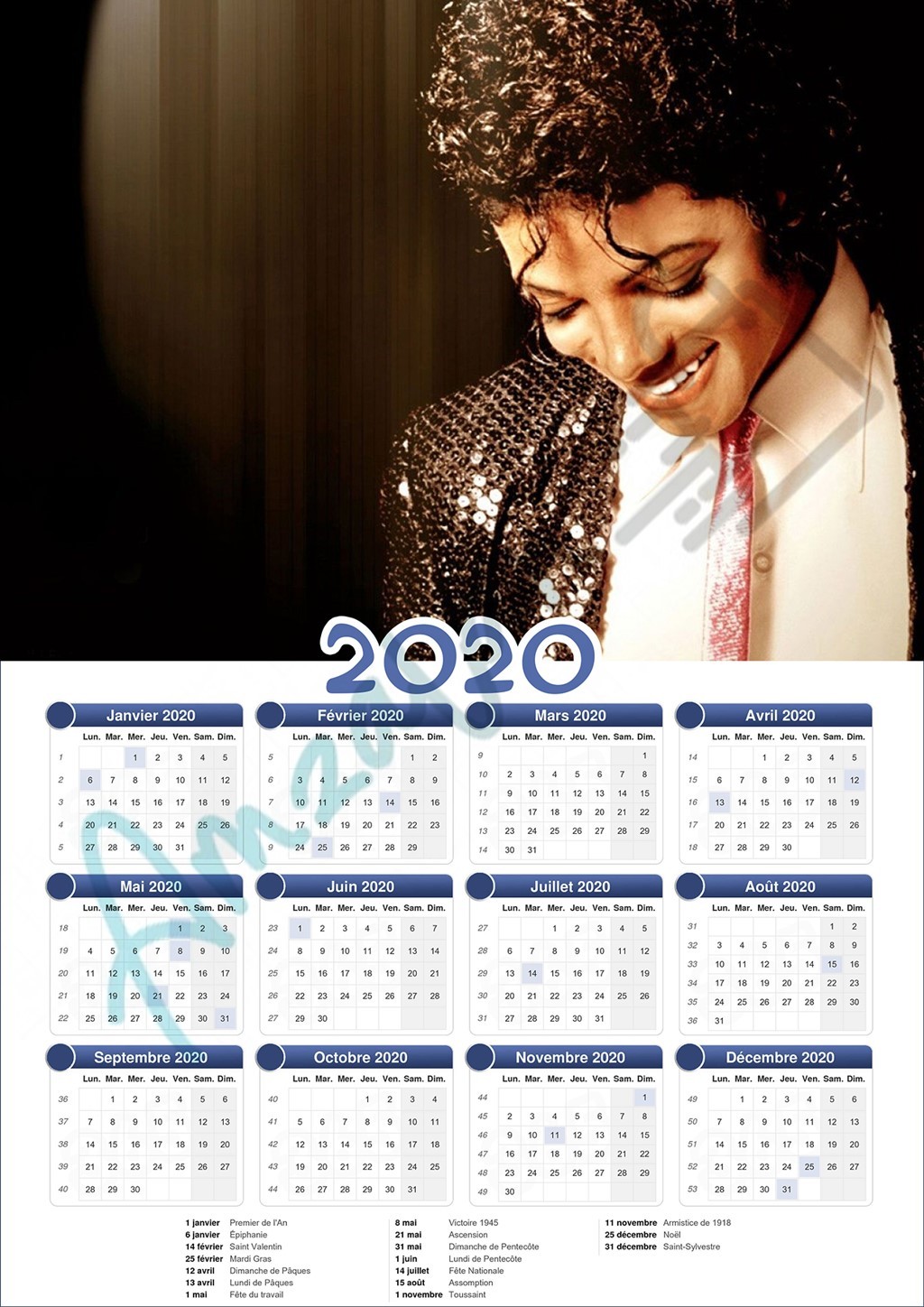 Calendrier collection STAR Michael Jackson V2