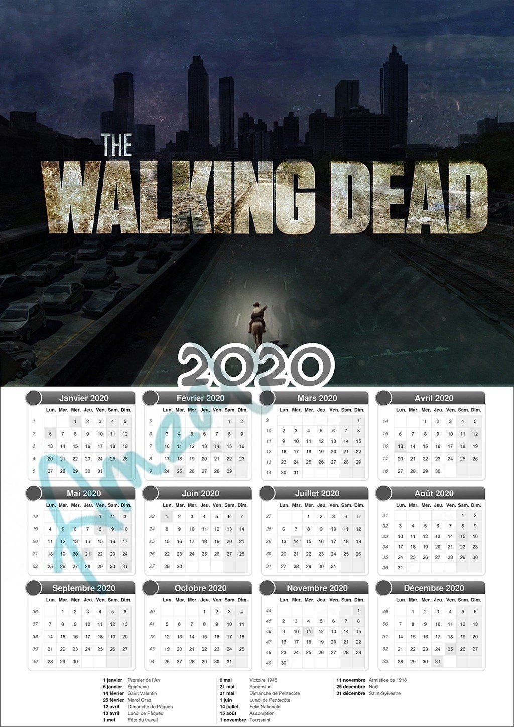 Calendrier collection série WALKING DEAD V05 2020