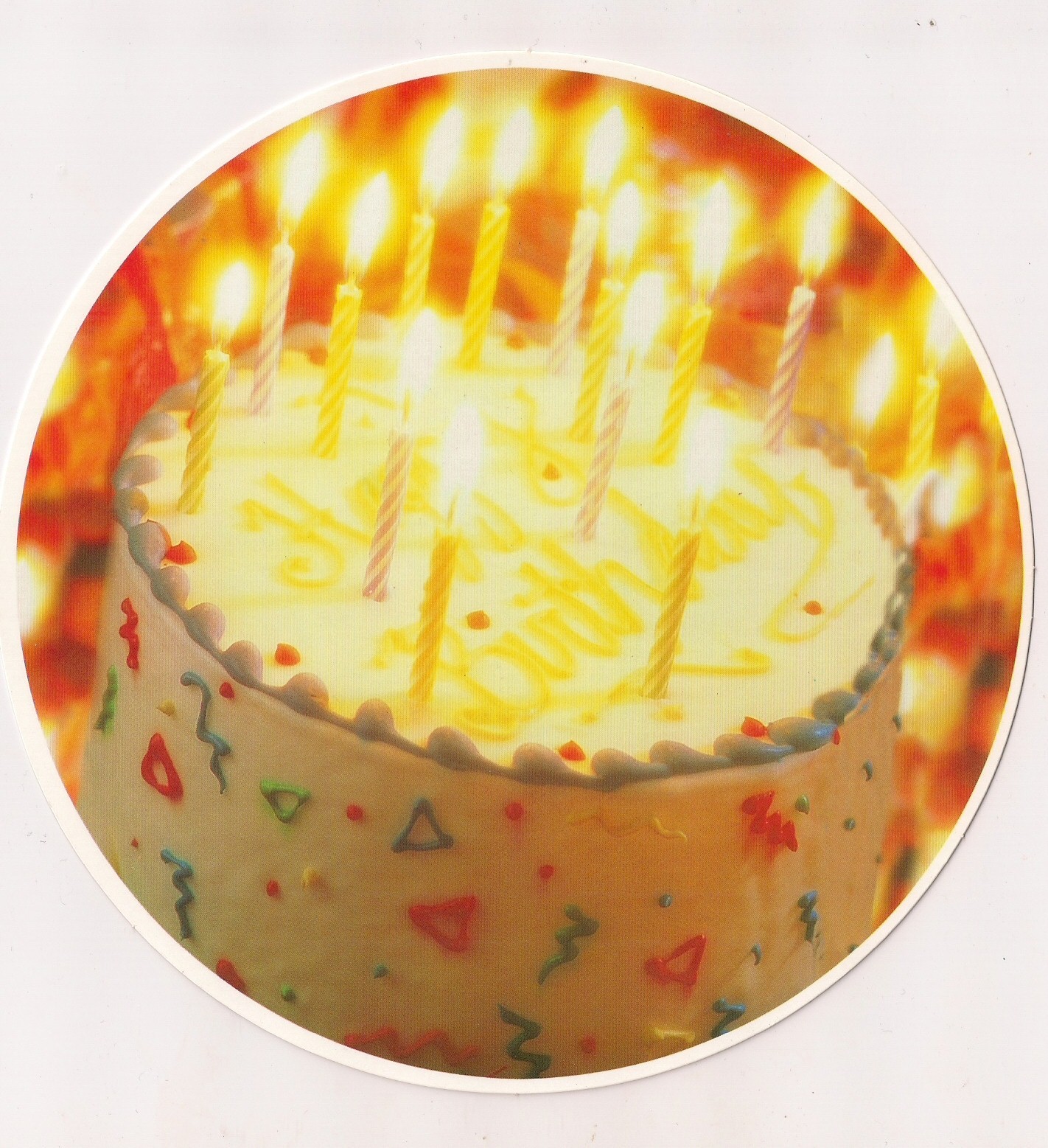 Carte message gâteau anniversaire découpé originale