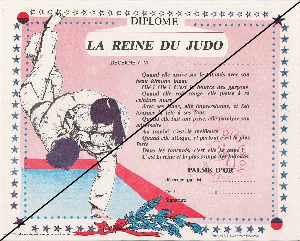 Diplôme la reine du Judo