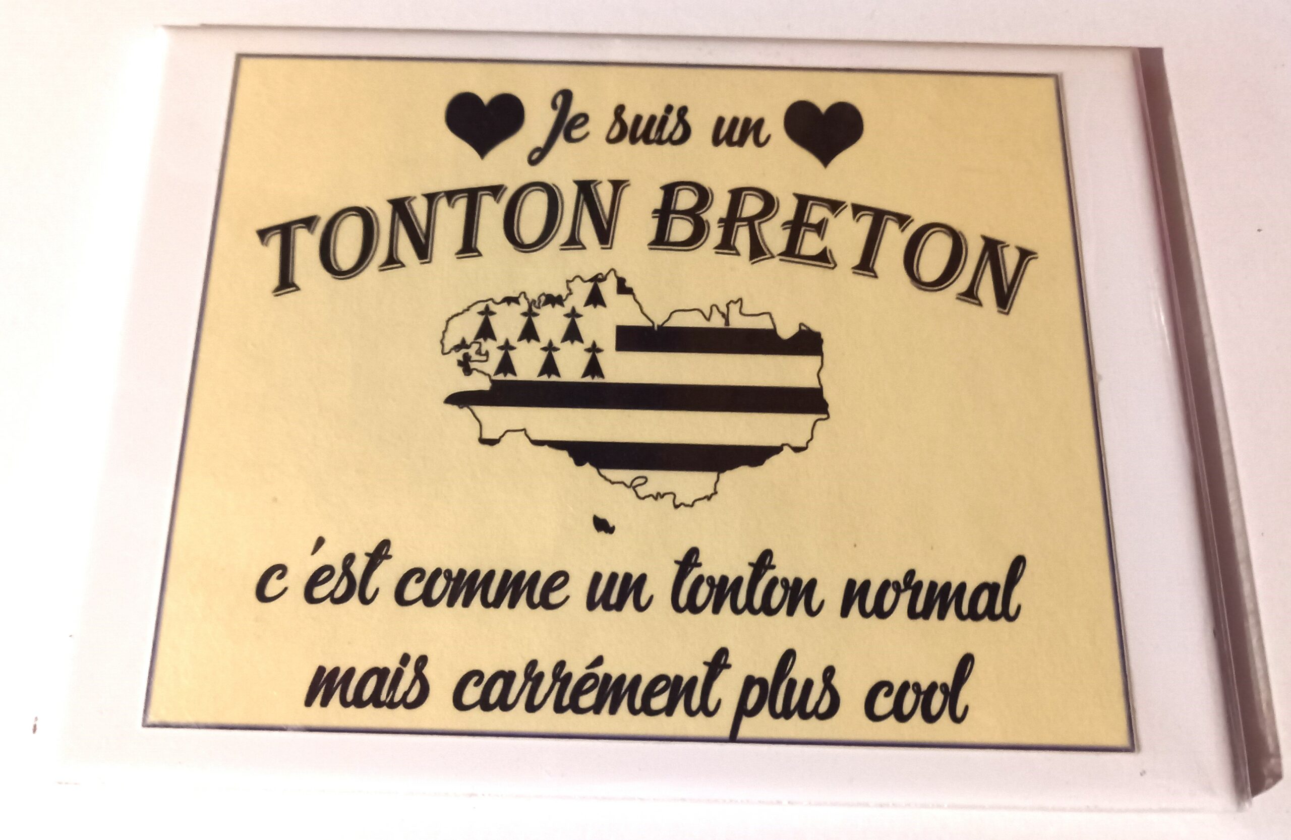 Plaque sur faïence tonton breton