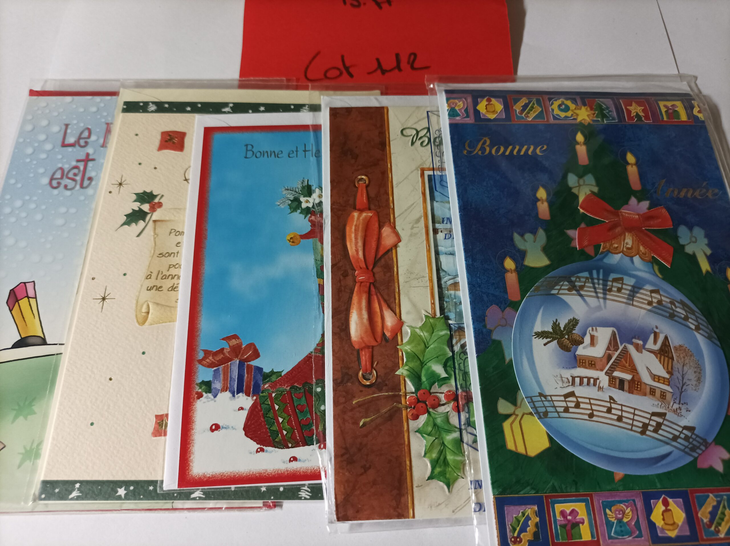 Lot de 5 cartes postales + enveloppes bonne année (lot 112)