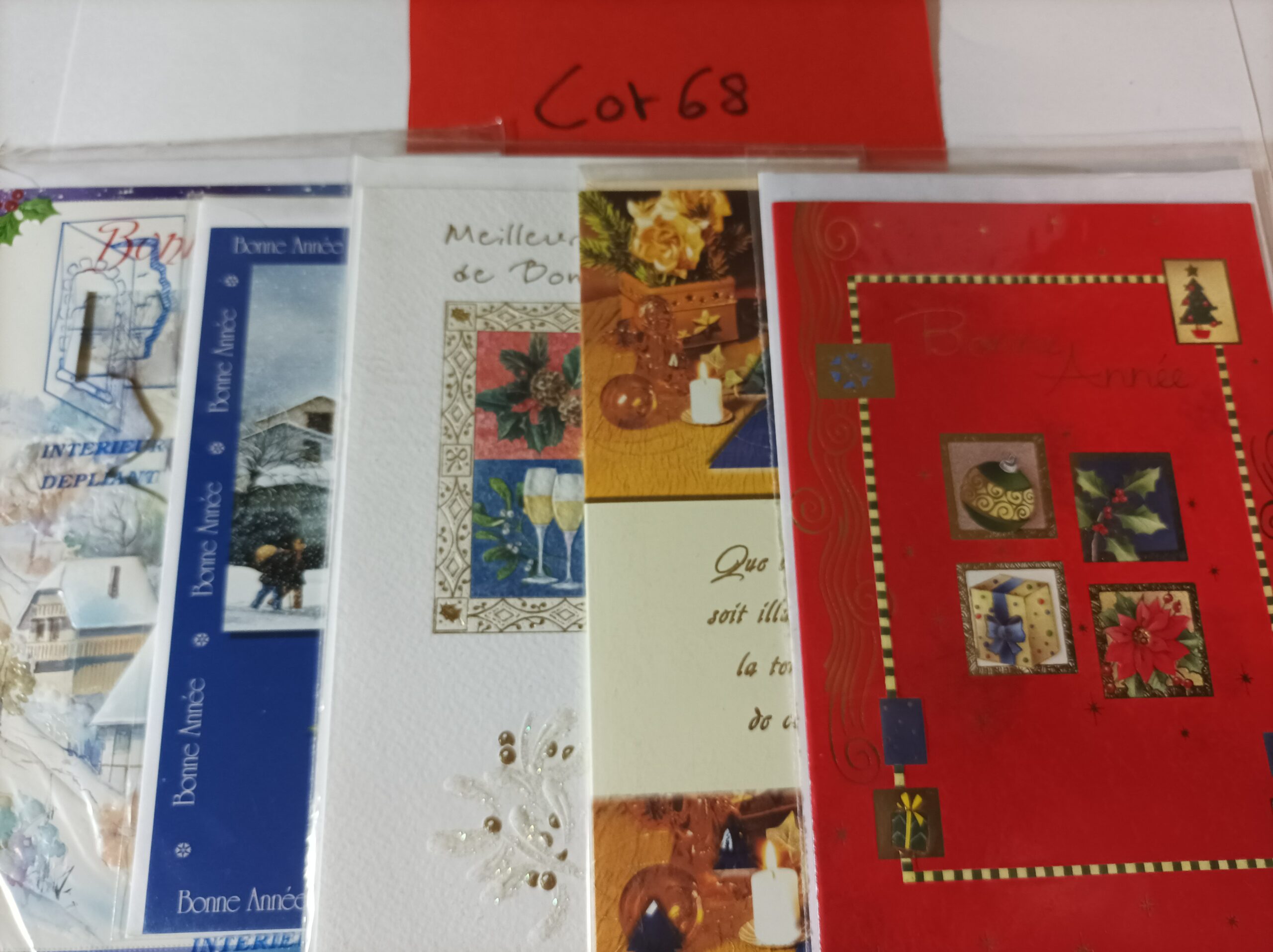 Lot de 5 cartes postales + enveloppes bonne année (lot 68)