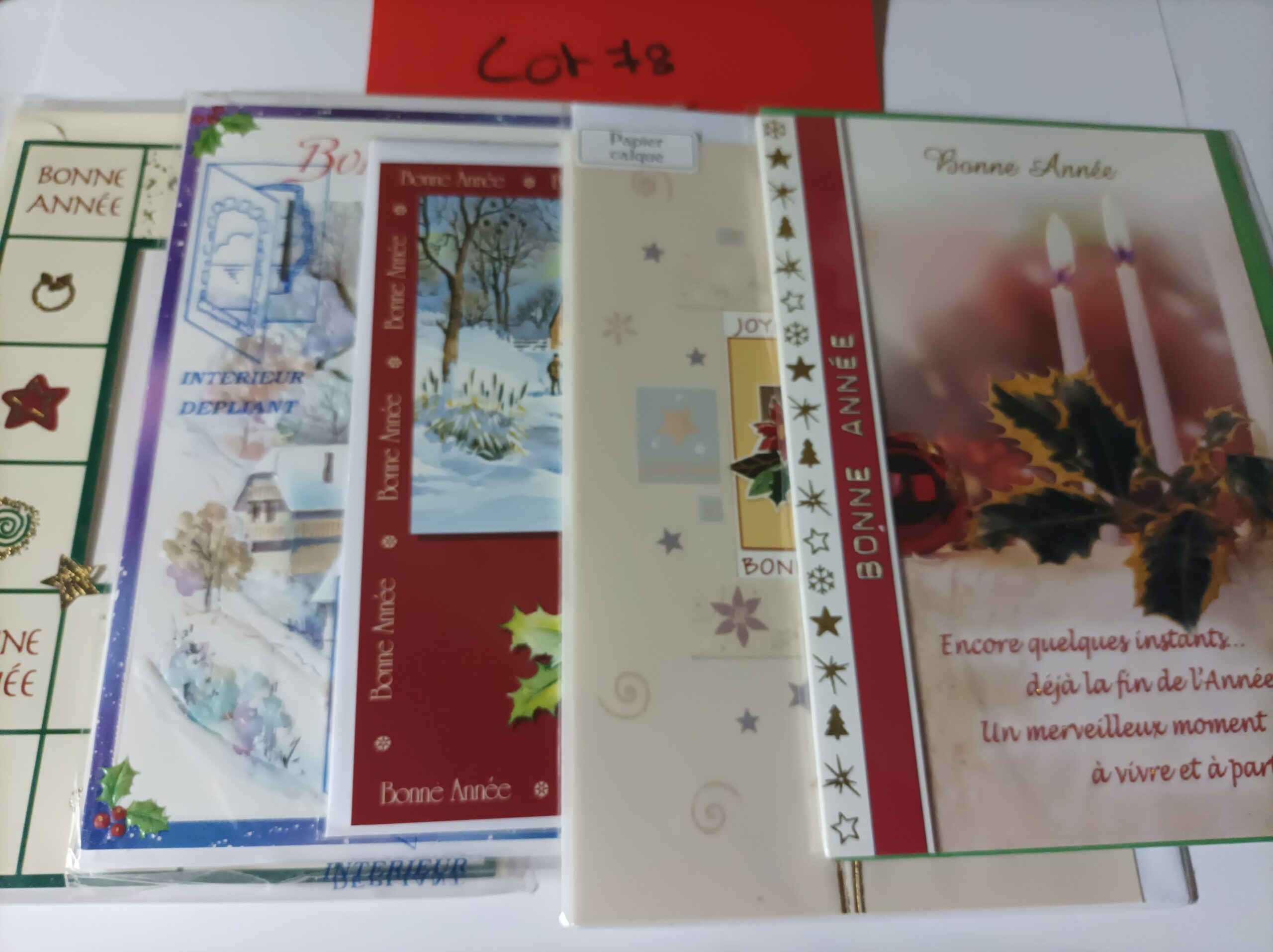 Lot de 5 cartes postales + enveloppes bonne année (lot 78)