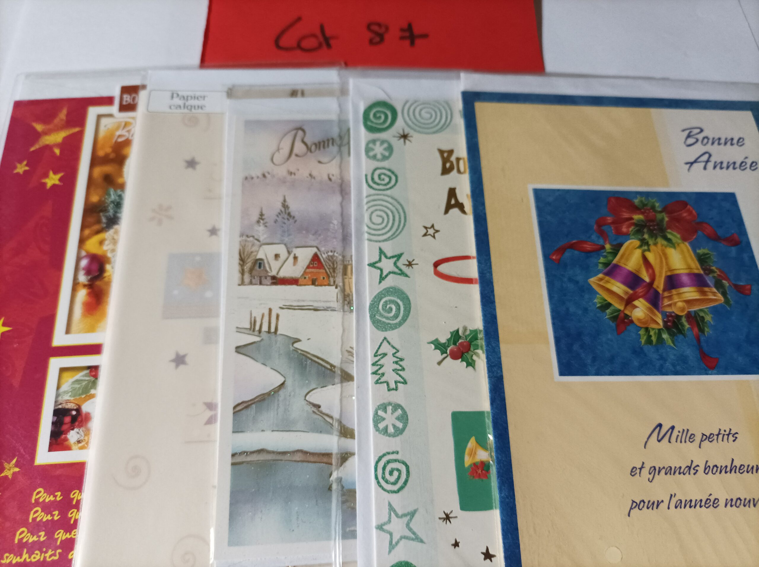 Lot de 5 cartes postales + enveloppes bonne année (lot 87)