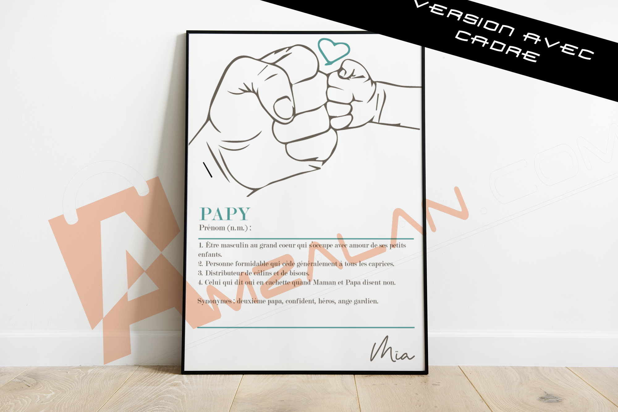 definition papy - Cadre A4 - Cadeau personnalise
