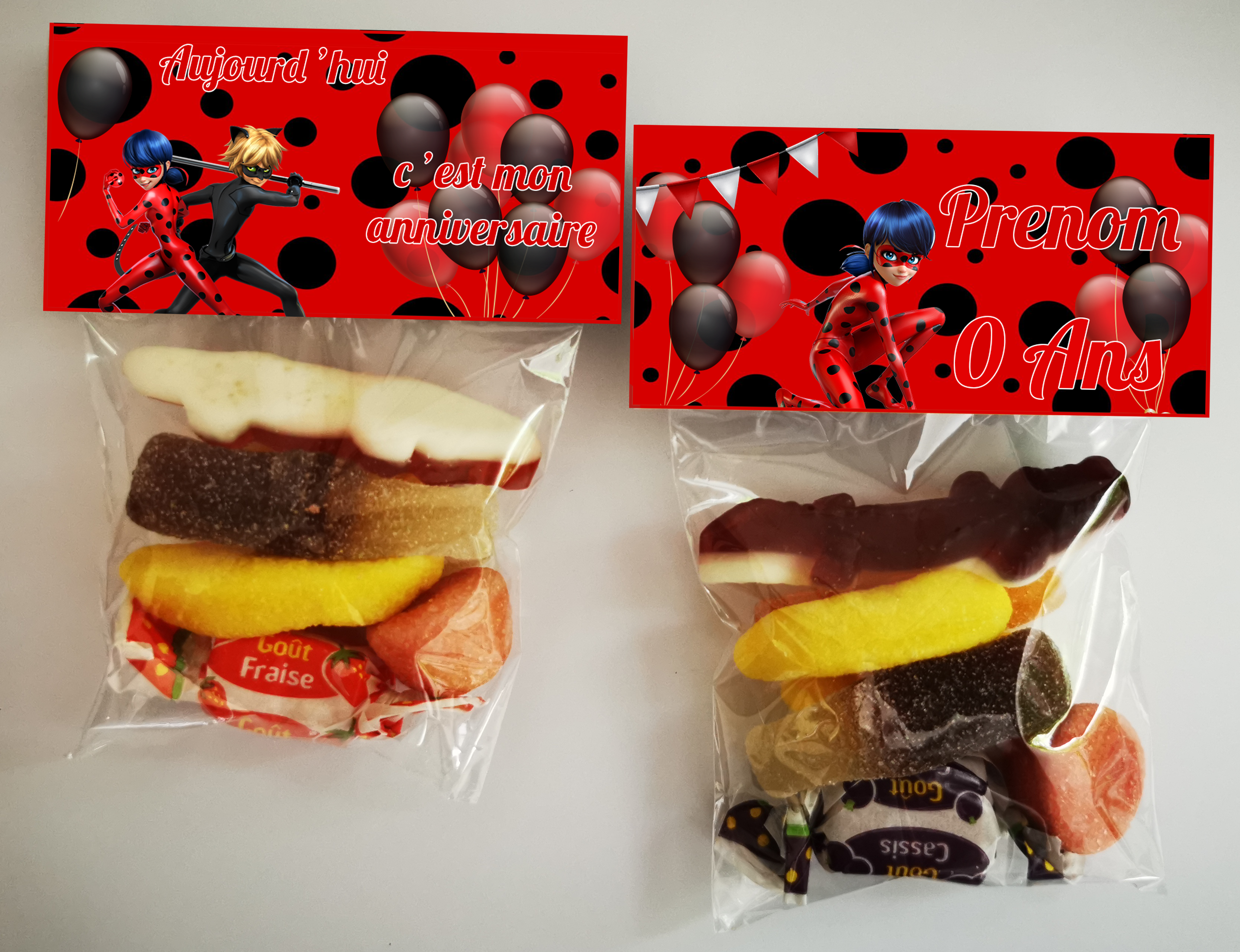 sachets bonbons lot de 6 Miraculous Ladybug fille anniversaire